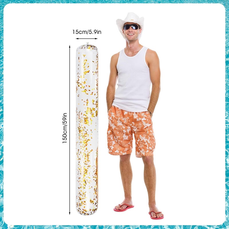 Willingfun Inflatable Pool Noodles, 2 Pack Pool Noodles Jumbo, Large Swim Noodles for Swimming, Floating, Patry, Decoration - Image 2